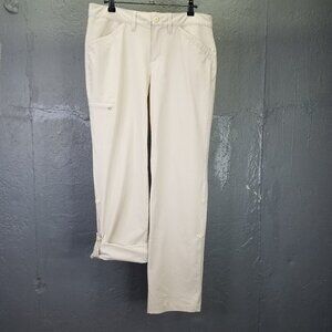 Eddie Bauer Travex Trek Hiking Pants Women 6 Beige Roll Up Tab Convertible Sport